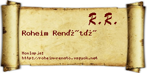 Roheim Renátó névjegykártya
